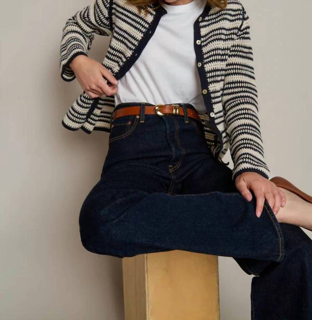 NEW NATION LTD courtney crochet cardigan in seascape stripe - Picture 4 of 6